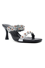 LUXE SCALLOP HEEL-SILVER