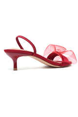 LUXE MESH WHISPER HEEL-RED