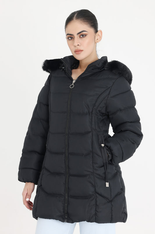 REVERSIBLE PUFFLUX LONG JACKET-BLACK