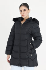 REVERSIBLE PUFFLUX LONG JACKET-BLACK