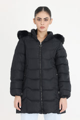 REVERSIBLE PUFFLUX LONG JACKET-BLACK