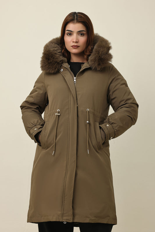 SHEARLING AVIATOR JACKET-OLIVE