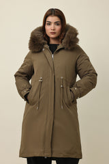 SHEARLING AVIATOR JACKET-OLIVE