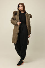 SHEARLING AVIATOR JACKET-OLIVE