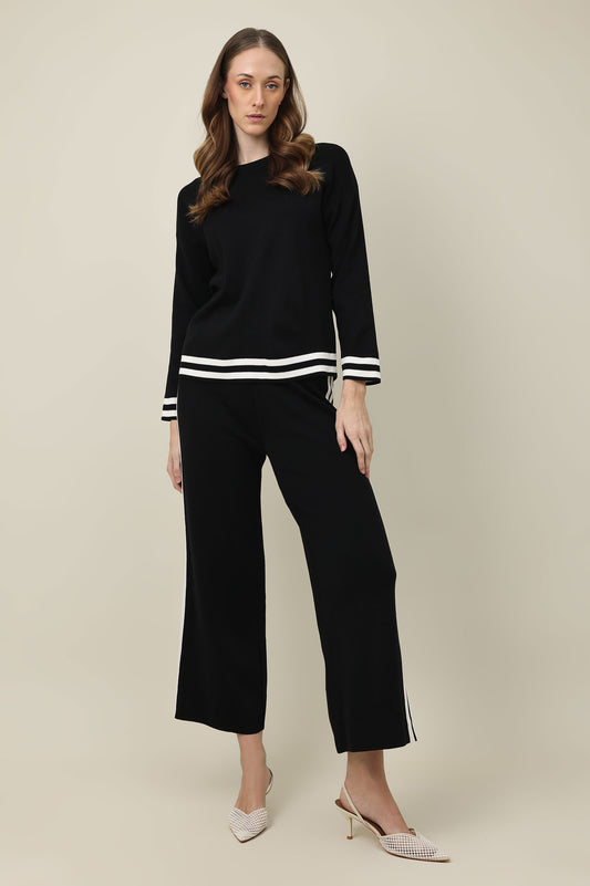 DIAGONAL HAZE CO-ORD-BLACK