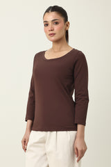 BEAUTIFULY TAILORED SOFT TOP-CHOCOLATE