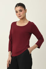 BEAUTIFULY TAILORED SOFT TOP-MAROON