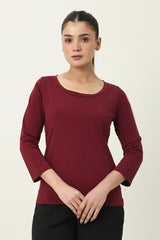 BEAUTIFULY TAILORED SOFT TOP-MAROON