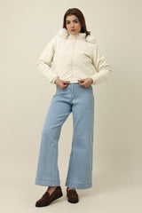 SNOWHAVEN FUR-LINED PUFFER JACKET-WHITE