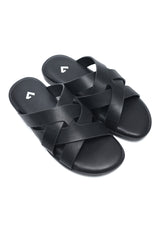 INTERLOCK LAYERED SANDALS-BLACK