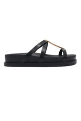 OVAL GOLD SLIDE-BLACK