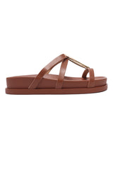 OVAL GOLD SLIDE-CAMEL