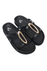 OVAL GOLD SLIDE-BLACK
