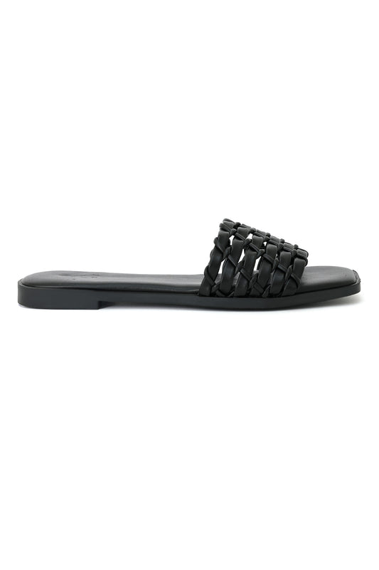 INTERWOVEN FLAT SLIDE-BLACK