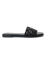 INTERWOVEN FLAT SLIDE-BLACK