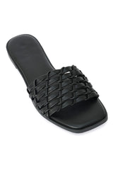 INTERWOVEN FLAT SLIDE-BLACK