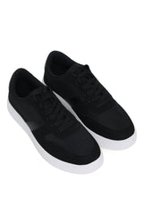 MESH PANEL LOW-TOP SNEAKERS-BLACK