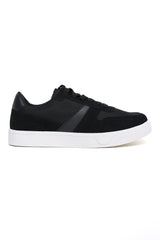 MESH PANEL LOW-TOP SNEAKERS-BLACK