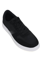 MESH PANEL LOW-TOP SNEAKERS-BLACK