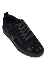 EMBELLISHED SUEDE SNEAKER-BLACK
