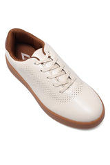 AERON PERFORATED CASUAL SNEAKERS-BEIGE