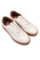 AERON PERFORATED CASUAL SNEAKERS-BEIGE