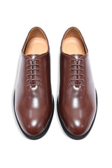 PLAIN TOE LACE-UP DRESS SHOES-COFFEE