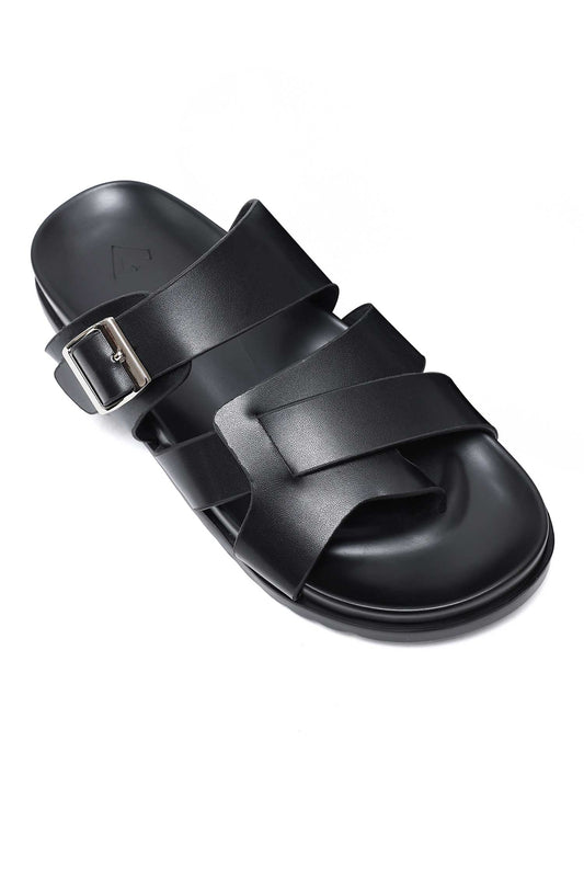 PRESTIGE COMFORT STRAP SANDALS-BLACK