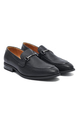 CROSSHATCH BIT LOAFERS-BLACK
