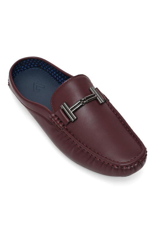METAL BIT SLIP-ON LOAFERS-WINE