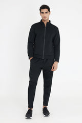 MOISTURE-WICK JOGGING JACKET-BLACK