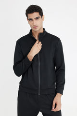 MOISTURE-WICK JOGGING JACKET-BLACK