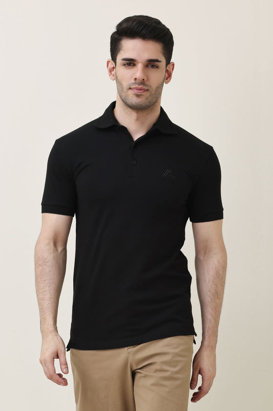 MODCRAFT ESSENTIAL POLO-BLACK