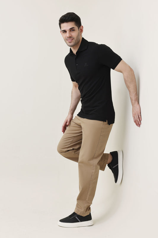 MODCRAFT ESSENTIAL POLO-BLACK