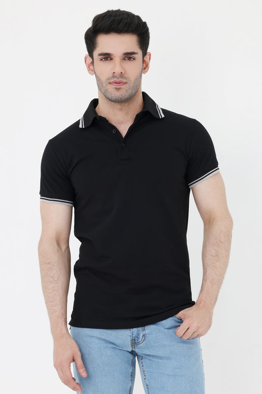 POLO T-SHIRT-BLACK