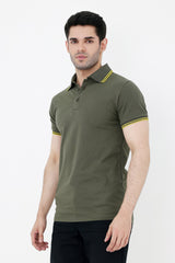 POLO T-SHIRT-OLIVE