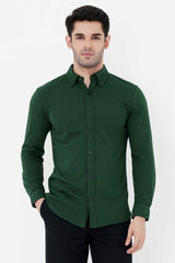 Classic Button-Down Shirt-Dk Green