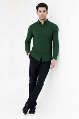 Classic Button-Down Shirt-Dk Green