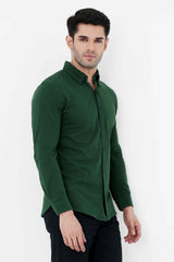 Classic Button-Down Shirt-Dk Green