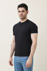 RADIUS BAND COLLAR TEE-BLACK
