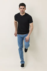 RADIUS BAND COLLAR TEE-BLACK