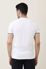 RADIUS BAND COLLAR TEE-WHITE