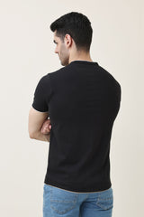 RADIUS BAND COLLAR TEE-BLACK