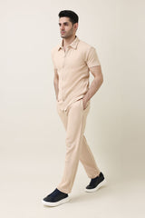 EASY RIBBED CO-ORD SET-KHAKI