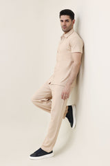 EASY RIBBED CO-ORD SET-KHAKI