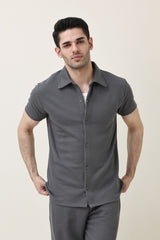 EASY RIBBED CO-ORD SET-GREY