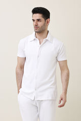 EASY RIBBED CO-ORD SET-WHITE