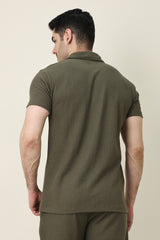 EASY RIBBED CO-ORD SET-OLIVE