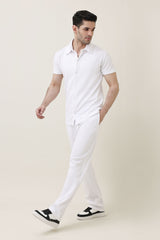 EASY RIBBED CO-ORD SET-WHITE