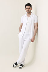 EASY RIBBED CO-ORD SET-WHITE